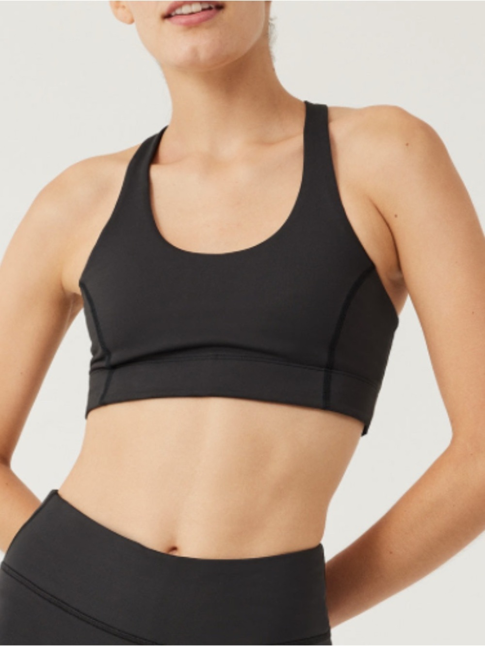 Outdoor Voices Black Supportive Racerback Sports Bra